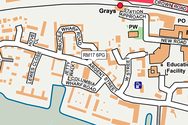 RM17 6PG map - OS OpenMap – Local (Ordnance Survey)