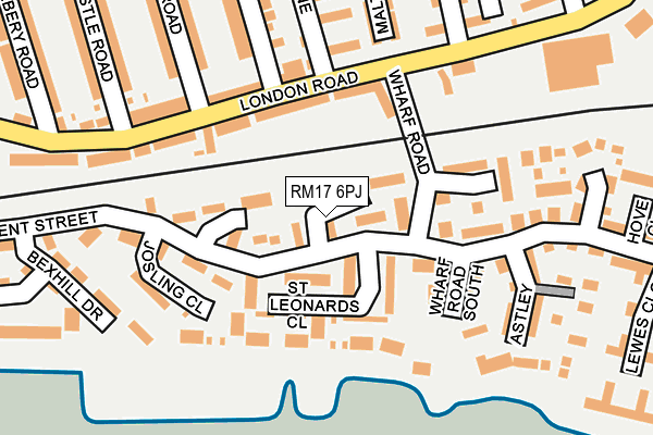 RM17 6PJ map - OS OpenMap – Local (Ordnance Survey)