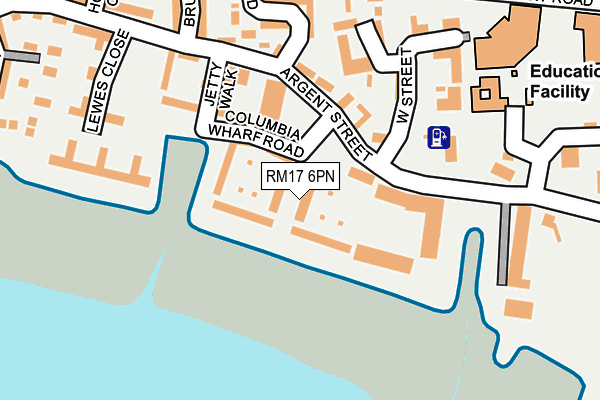 RM17 6PN map - OS OpenMap – Local (Ordnance Survey)