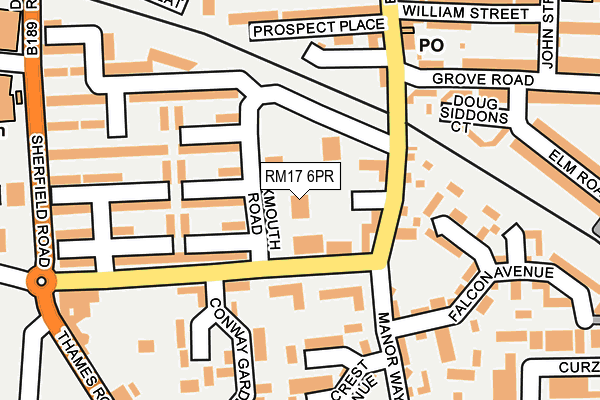 RM17 6PR map - OS OpenMap – Local (Ordnance Survey)