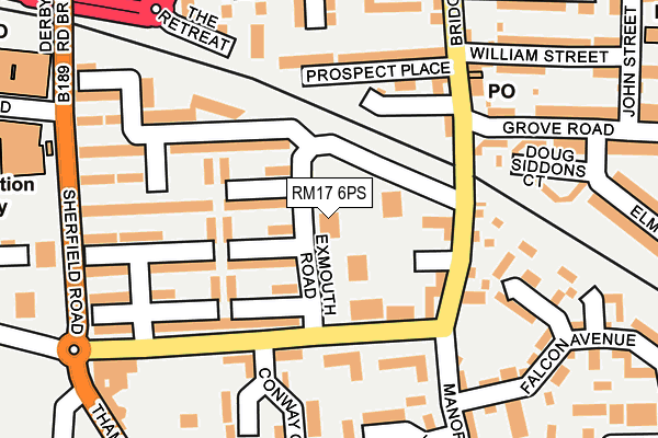 RM17 6PS map - OS OpenMap – Local (Ordnance Survey)