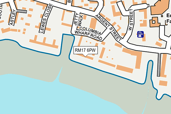 RM17 6PW map - OS OpenMap – Local (Ordnance Survey)