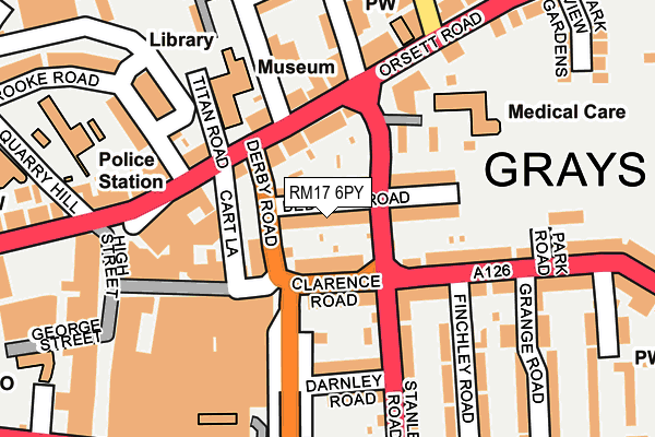 RM17 6PY map - OS OpenMap – Local (Ordnance Survey)