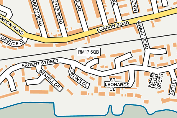 RM17 6QB map - OS OpenMap – Local (Ordnance Survey)