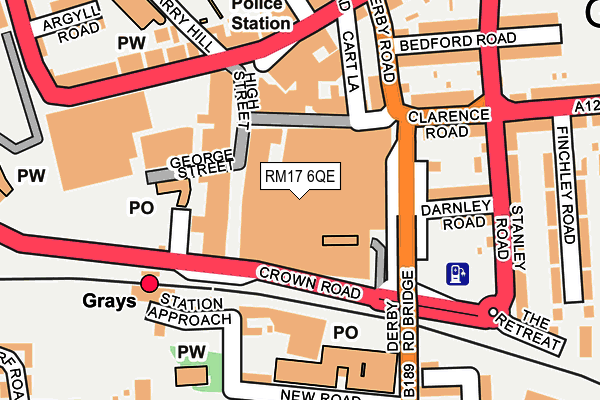 RM17 6QE map - OS OpenMap – Local (Ordnance Survey)