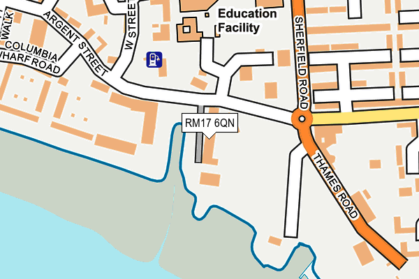 RM17 6QN map - OS OpenMap – Local (Ordnance Survey)