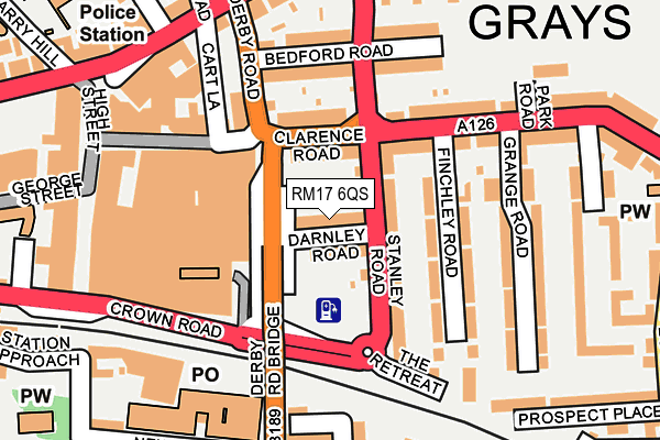 RM17 6QS map - OS OpenMap – Local (Ordnance Survey)