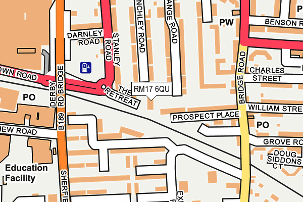 RM17 6QU map - OS OpenMap – Local (Ordnance Survey)