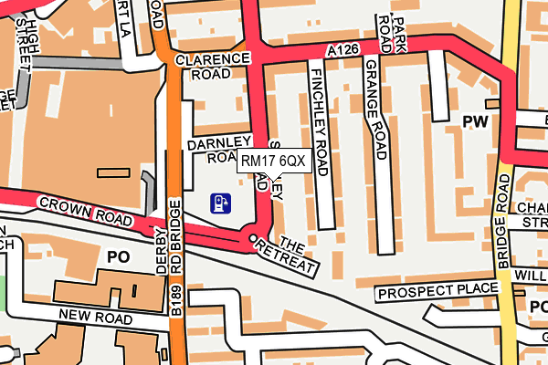 RM17 6QX map - OS OpenMap – Local (Ordnance Survey)