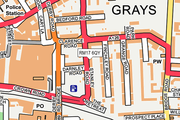 RM17 6QY map - OS OpenMap – Local (Ordnance Survey)