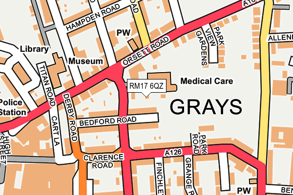 RM17 6QZ map - OS OpenMap – Local (Ordnance Survey)