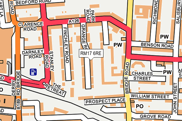 RM17 6RE map - OS OpenMap – Local (Ordnance Survey)