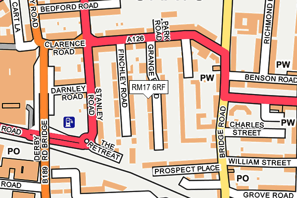 RM17 6RF map - OS OpenMap – Local (Ordnance Survey)