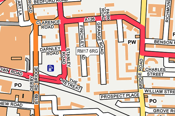 RM17 6RG map - OS OpenMap – Local (Ordnance Survey)