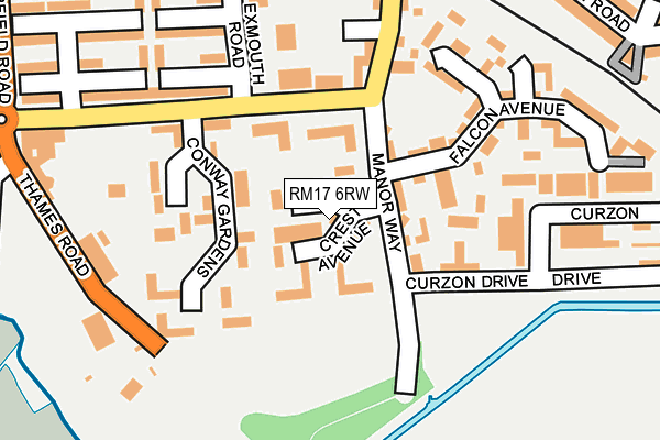 RM17 6RW map - OS OpenMap – Local (Ordnance Survey)