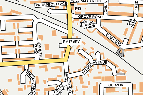 RM17 6RY map - OS OpenMap – Local (Ordnance Survey)