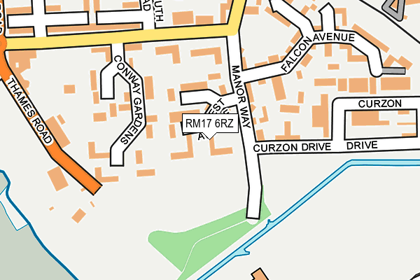 RM17 6RZ map - OS OpenMap – Local (Ordnance Survey)