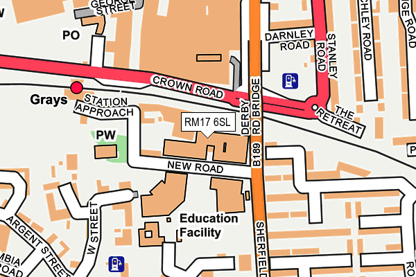 RM17 6SL map - OS OpenMap – Local (Ordnance Survey)