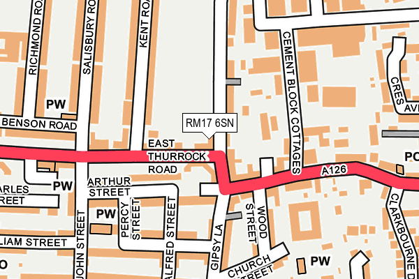 RM17 6SN map - OS OpenMap – Local (Ordnance Survey)