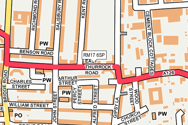 RM17 6SP map - OS OpenMap – Local (Ordnance Survey)