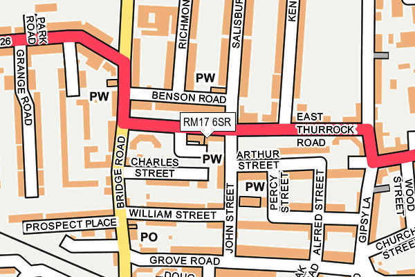 RM17 6SR map - OS OpenMap – Local (Ordnance Survey)