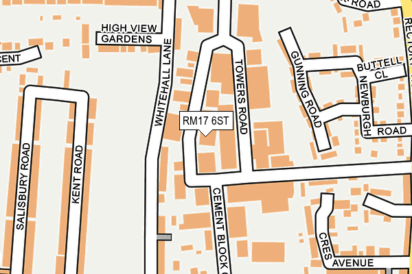 RM17 6ST map - OS OpenMap – Local (Ordnance Survey)