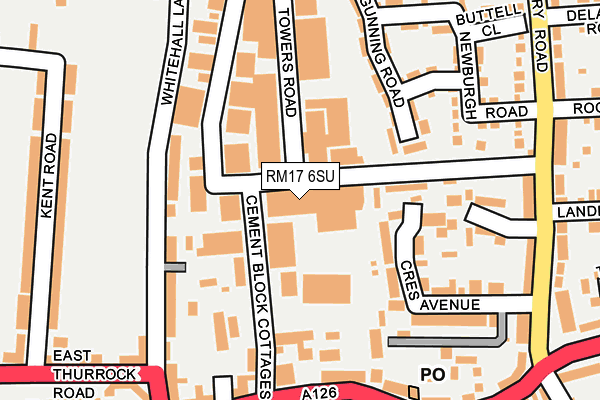 RM17 6SU map - OS OpenMap – Local (Ordnance Survey)