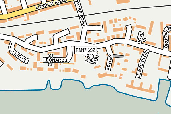 RM17 6SZ map - OS OpenMap – Local (Ordnance Survey)