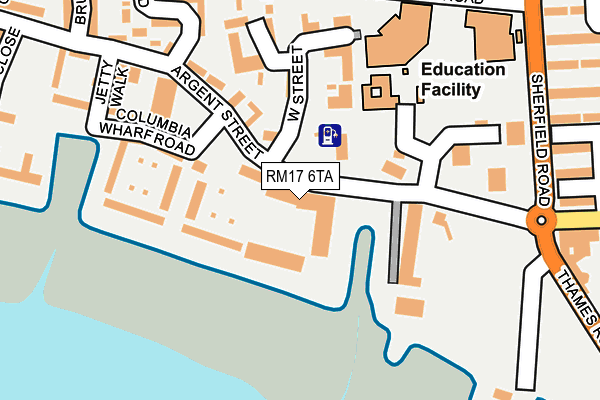 RM17 6TA map - OS OpenMap – Local (Ordnance Survey)