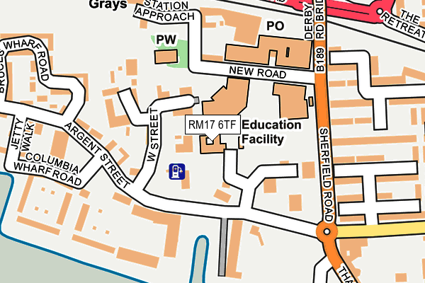 RM17 6TF map - OS OpenMap – Local (Ordnance Survey)