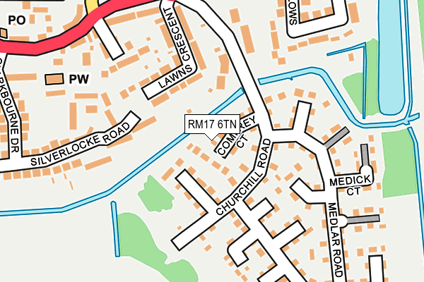 RM17 6TN map - OS OpenMap – Local (Ordnance Survey)