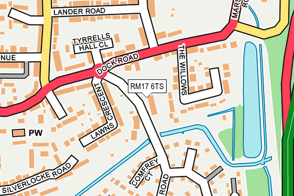 RM17 6TS map - OS OpenMap – Local (Ordnance Survey)