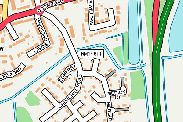 RM17 6TT map - OS OpenMap – Local (Ordnance Survey)