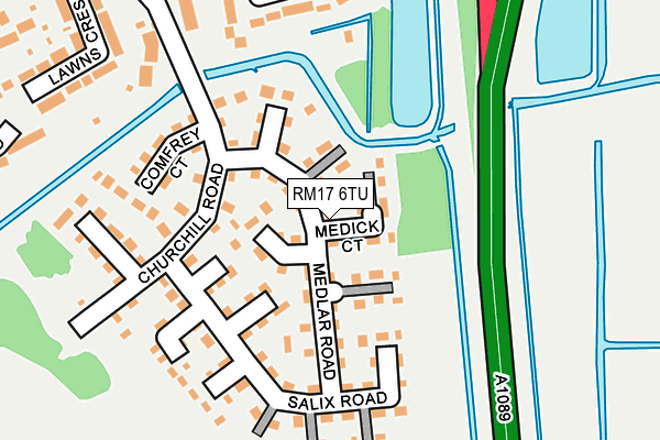 RM17 6TU map - OS OpenMap – Local (Ordnance Survey)