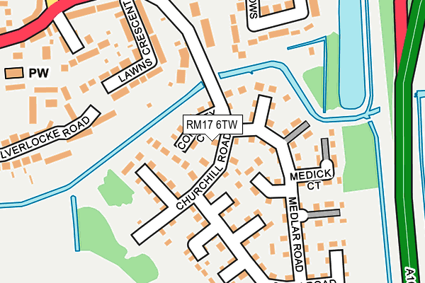 RM17 6TW map - OS OpenMap – Local (Ordnance Survey)