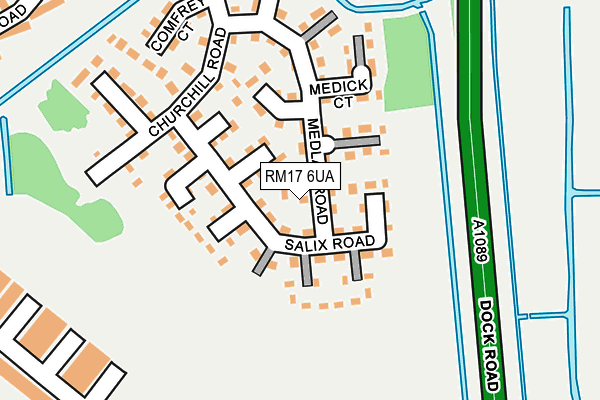 RM17 6UA map - OS OpenMap – Local (Ordnance Survey)
