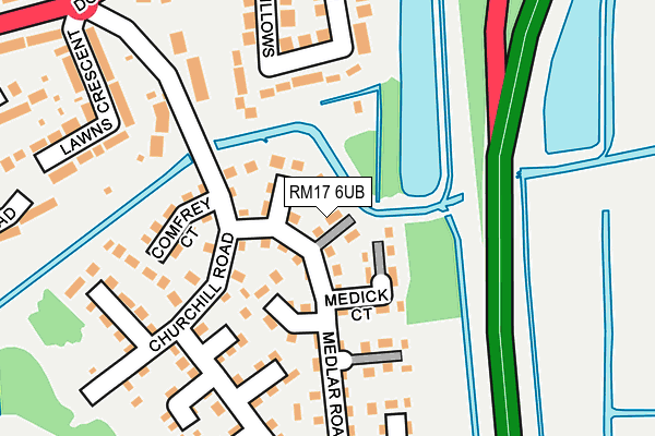 RM17 6UB map - OS OpenMap – Local (Ordnance Survey)