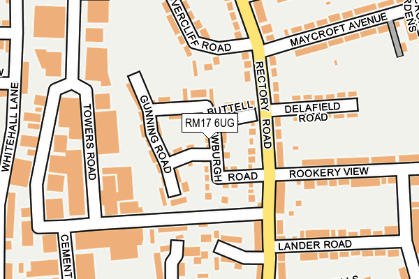 RM17 6UG map - OS OpenMap – Local (Ordnance Survey)