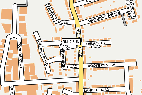 RM17 6UN map - OS OpenMap – Local (Ordnance Survey)