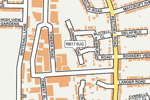 RM17 6UQ map - OS OpenMap – Local (Ordnance Survey)