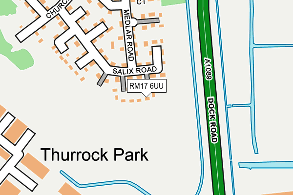 RM17 6UU map - OS OpenMap – Local (Ordnance Survey)