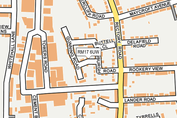 RM17 6UW map - OS OpenMap – Local (Ordnance Survey)