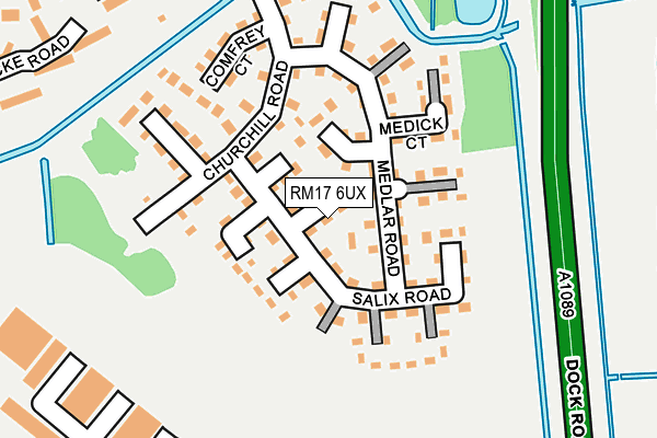 RM17 6UX map - OS OpenMap – Local (Ordnance Survey)