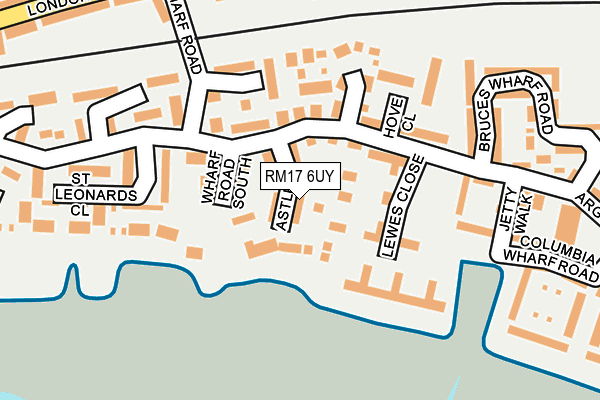RM17 6UY map - OS OpenMap – Local (Ordnance Survey)