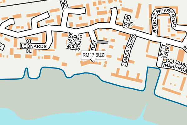 RM17 6UZ map - OS OpenMap – Local (Ordnance Survey)