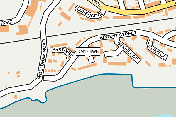RM17 6WB map - OS OpenMap – Local (Ordnance Survey)