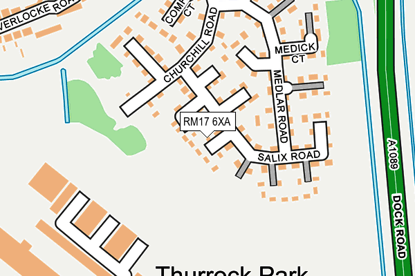 RM17 6XA map - OS OpenMap – Local (Ordnance Survey)