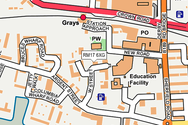 RM17 6XG map - OS OpenMap – Local (Ordnance Survey)