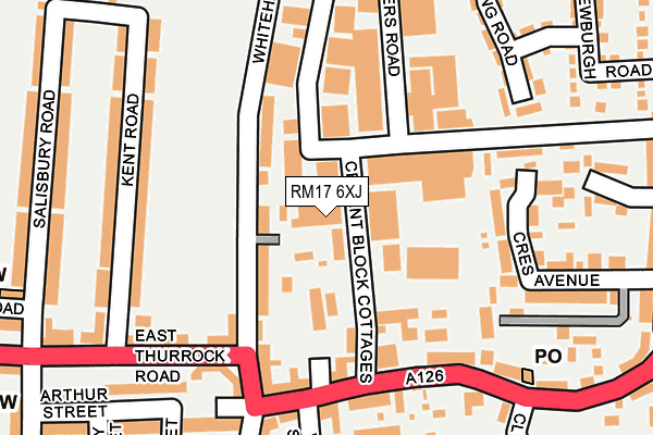 RM17 6XJ map - OS OpenMap – Local (Ordnance Survey)