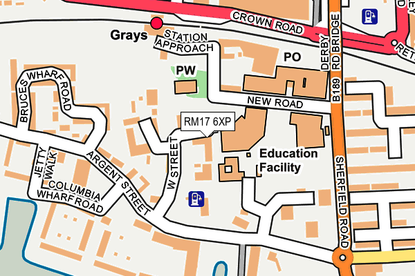 RM17 6XP map - OS OpenMap – Local (Ordnance Survey)